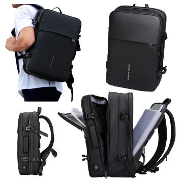 Mark Ryden 17.3" Laptop Backpack, USB Port, Waterproof, Minimalist and Roomy 37L, Comfortable, Expandable with 180° Opening, 48 × 31 × 14-25 - Black