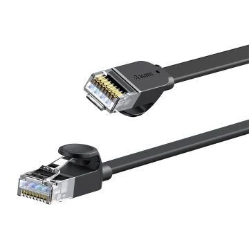 Baseus Speed ​​​​Six plochý síťový kabel RJ45 1000 Mbps 1,5 m černý (WKJS000001)