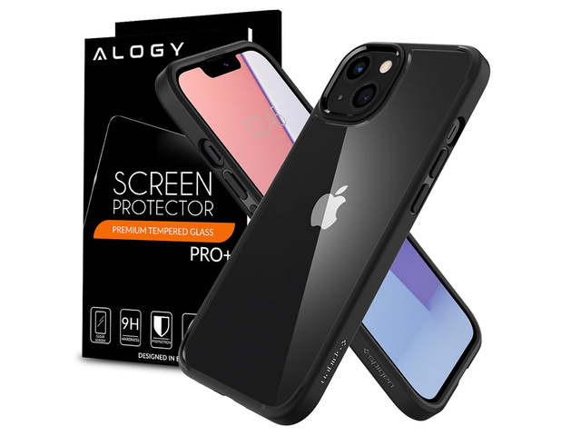 Spigen Ultra Hybrid Hülle für Apple iPhone 13 Mattschwarzes Glas