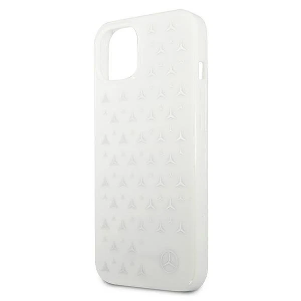Mercedes MEHCP13MESPWH protective case for Apple iPhone 13 6.1" white/white hardcase Silver Stars Pattern