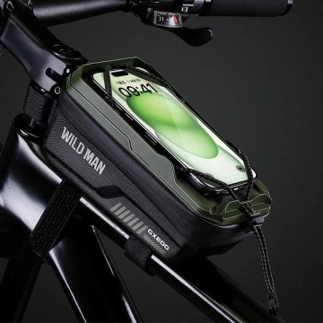 WILDMAN GX200 2L Rahmen Fahrradtasche Sand Telefonhalter