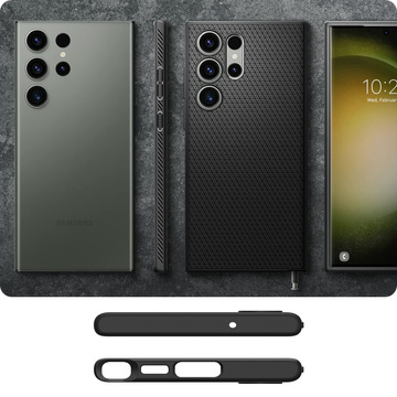 Etui für Spigen Liquid Air für das Samsung Galaxy S23 Ultra Matte Black