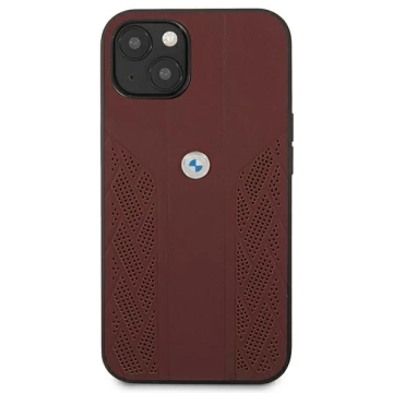 Etui BMW BMHCP13MRSPPR do Apple iPhone 13 6,1" pevné pouzdro Leather Curve Perforate