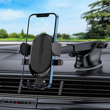 Alogy 2in1 car holder for 6.5" phone gravitational for windshield, dashboard, grille Easy One Touch Organizer