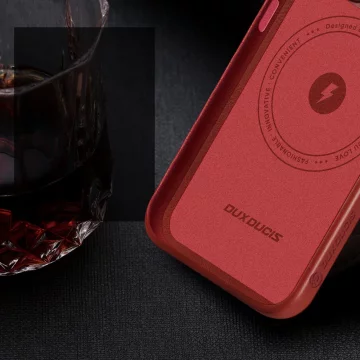Чохол Dux Ducis Naples для iPhone 13 Pro Max leather cover (сумісний з MagSafe) червоний