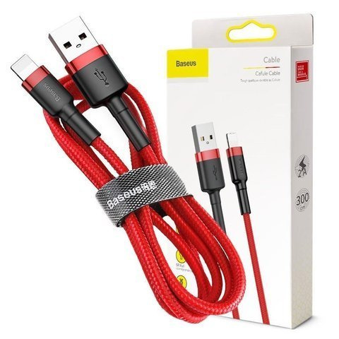 Кабель 3m Baseus Cafule USB Lightning для iPhone iPad iPod 2A Czerwony