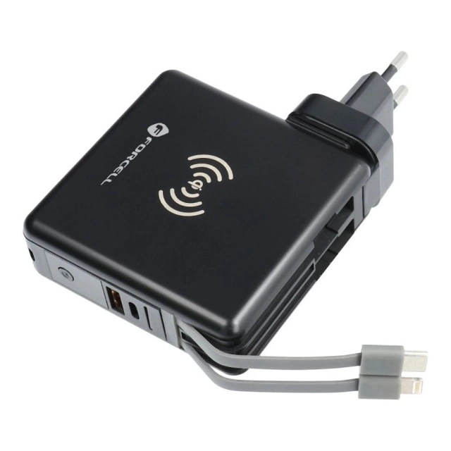 Ładowarka podróżna POWERBANK Forcell 5w1 10000mAh PD QC Wireless 