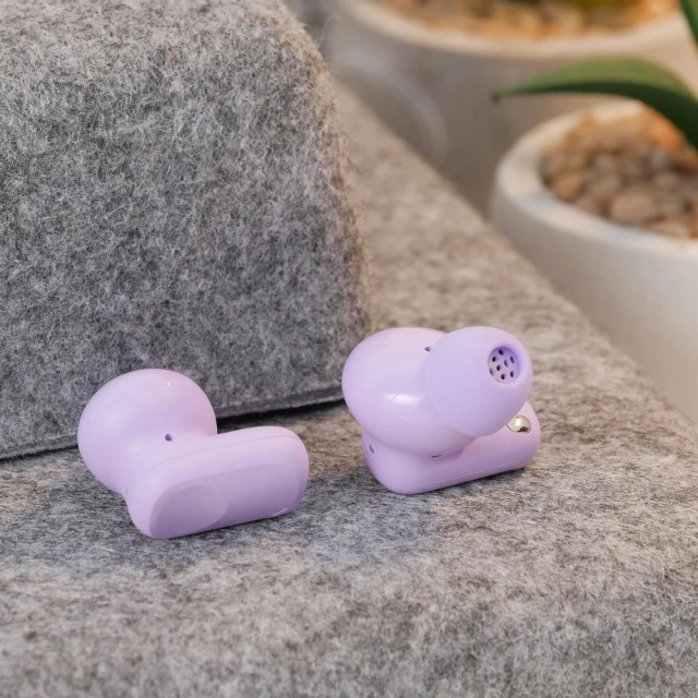 Bezdrôtové Bluetooth slúchadlá HOCO TWS EQ19 s nabíjacím puzdrom, fialové