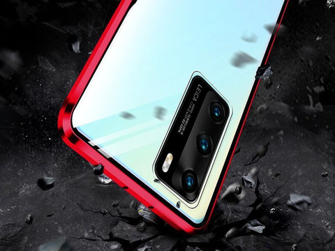 Obojstranné magnetické sklenené puzdro Dr.Fit pre Huawei P40 Red