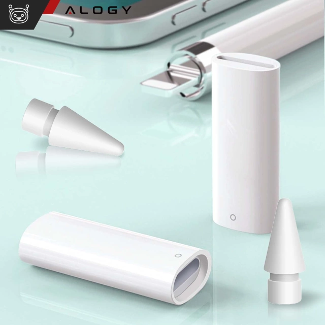 Adaptér na nabíjení pera Alogy pro stylus Lightning - kabel Lightning na Apple Pen, bílý