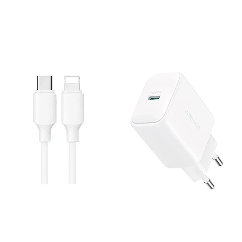 Мережевий зарядний пристрій Joyroom USB-C PD 20 Вт - білий USB-C / кабель Lightning 1 м