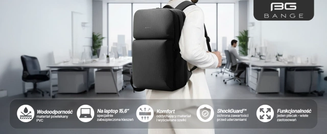 Водонепроникний рюкзак Bange для ноутбука 15.6", city traveler, 45х30х16 см, для роботи, літака, чоловічий, жіночий, з USB портом Чорний