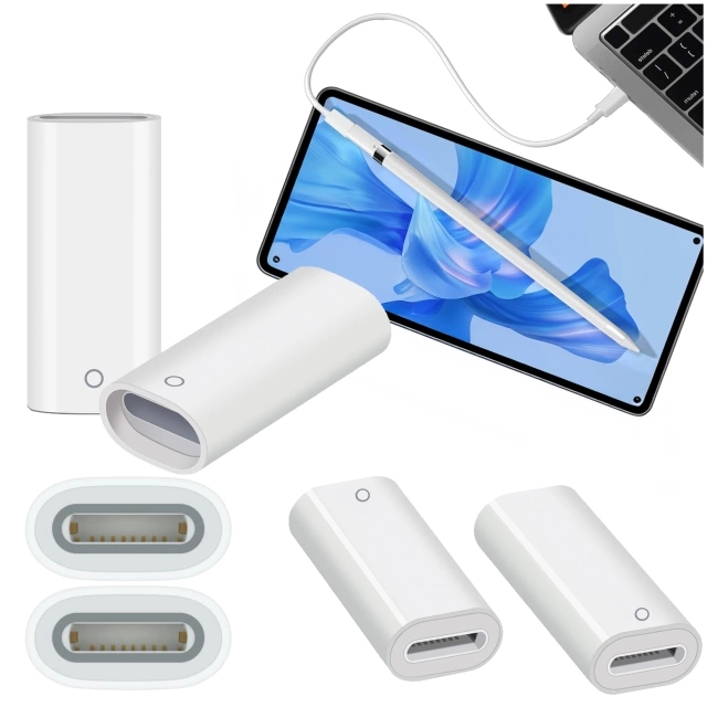 Adaptér nabíjačky pre pero Alogy Pen pre Lightning Stylus - Nabíjací kábel Lightning na Apple Pen, biely