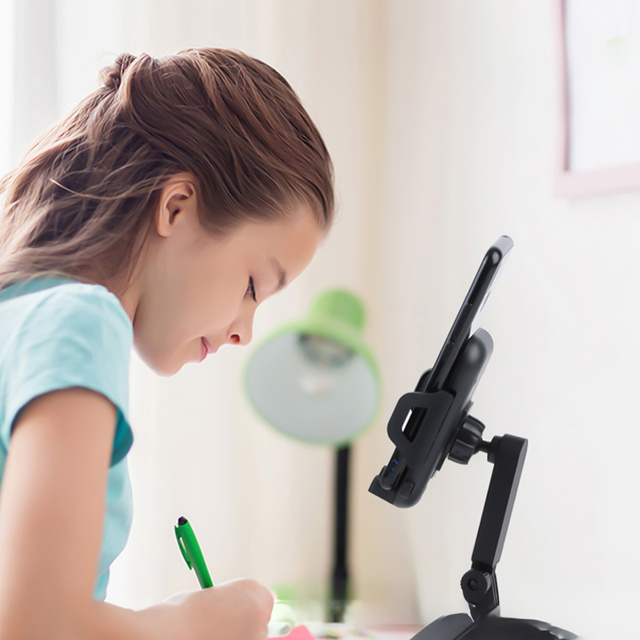 Phone Holder Stand Desktop Stand Adjustable 360 Desk Tripod Tripod 4-7" Alogy Black