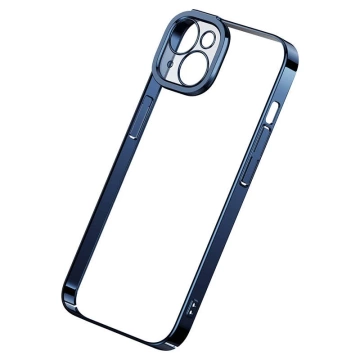 Baseus Glitter Schutzhülle Set Clear Case und Tempered Glass für iPhone 14 Plus (Blau)