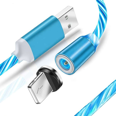 Kabel 1m Alogy magnetyczny świecący przewód LED Lightning Niebieski