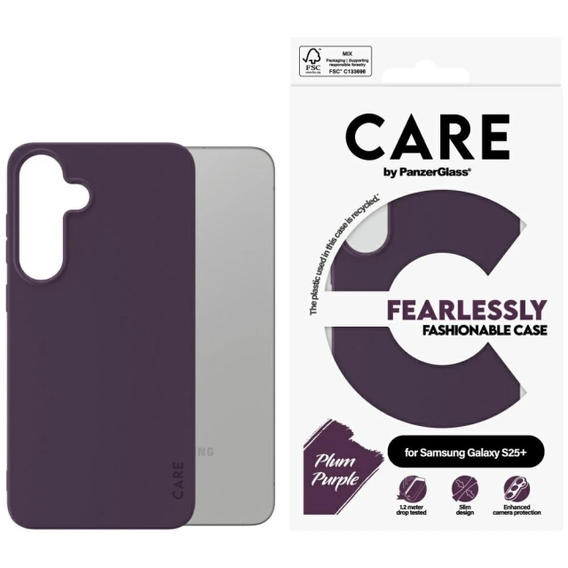 Púzdro Etui CARE pre Samsung Galaxy S25 od PanzerGlass Fashion Plum Purple