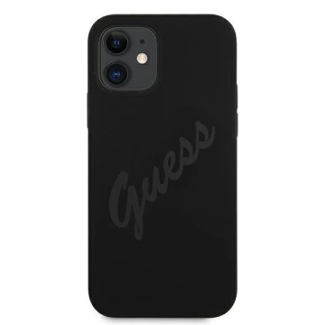 Guess GUHCP12SLSVSBK iPhone 12 mini 5,4" čierny/čierny pevný obal Script Vintage
