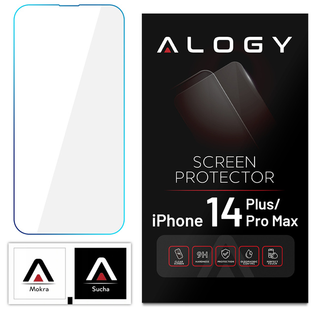 Panzerglas 9H Alogy Displayschutz für Apple iPhone 14 Plus / 14 Pro Max