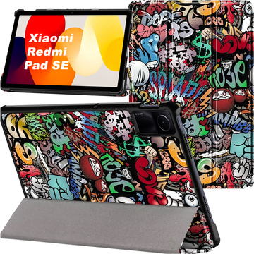 Hülle für Xiaomi Redmi Pad SE 2023 11" Smart Case Cover mit Klappe. Graffiti-Hülle und Cover