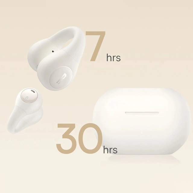 Słuchawki Baseus Bass 15 Clip OWS + Kabel USB-C 30cm Białe