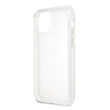 Guess GUHCN58PCGLSI iPhone 11 Pro srebrný/strieborný pevný obal Glitter