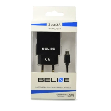 Beline 2x USB microUSB 2A nástěnná nabíječka černá/černá