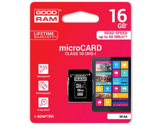 Карта пам'яті GoodRam micro SD SDHC class 10 16GB