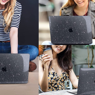 Alogy Hard Case Cover for Apple MacBook Air 13 M1 2020 Glitter Black Keyboard Overlay