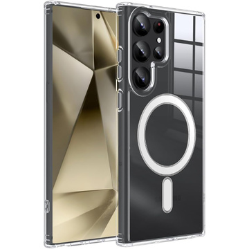 Puzdro na Samsung Galaxy S24 Ultra Mag Safe Case Zadný kryt krytu Anti-Shock Clear Alogy Transparent Glass