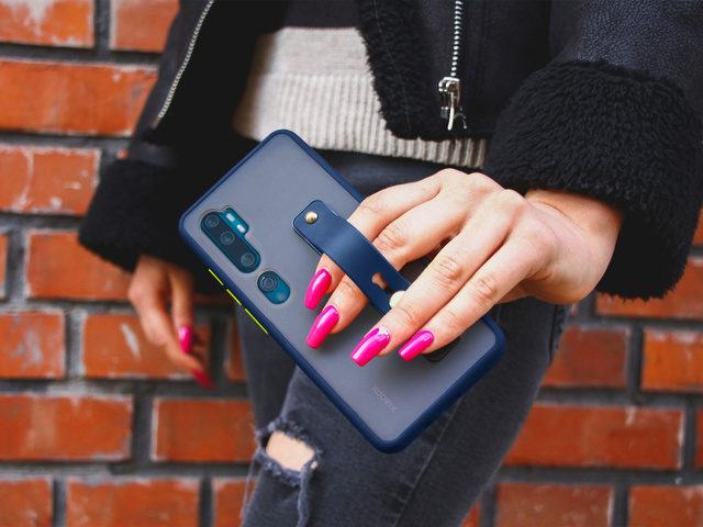 Чохол-бампер Alogy з ремінцем для Xiaomi Mi Note 10/10 Pro Темно-синій