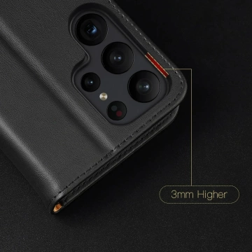 Ochranné pouzdro Dux Ducis Hivo pro Samsung Galaxy S23 Plus flip cover stojánek na peněženku RFID blocker červený