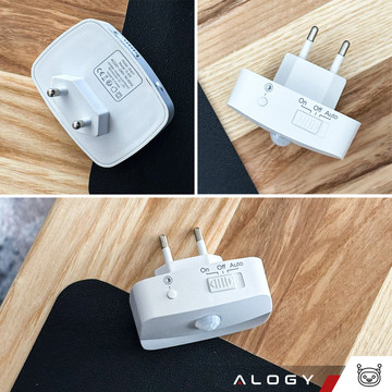 2x LED noční lampa s pohybovým čidlem do EU zásuvky, 3 barvy světla Alogy Night Light White