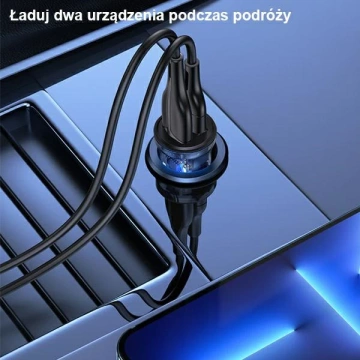 USAMS Autonabíječka C31 3A 2xUSB-A Fast Charge modrá/modrá CC162CC02 (US-CC162)