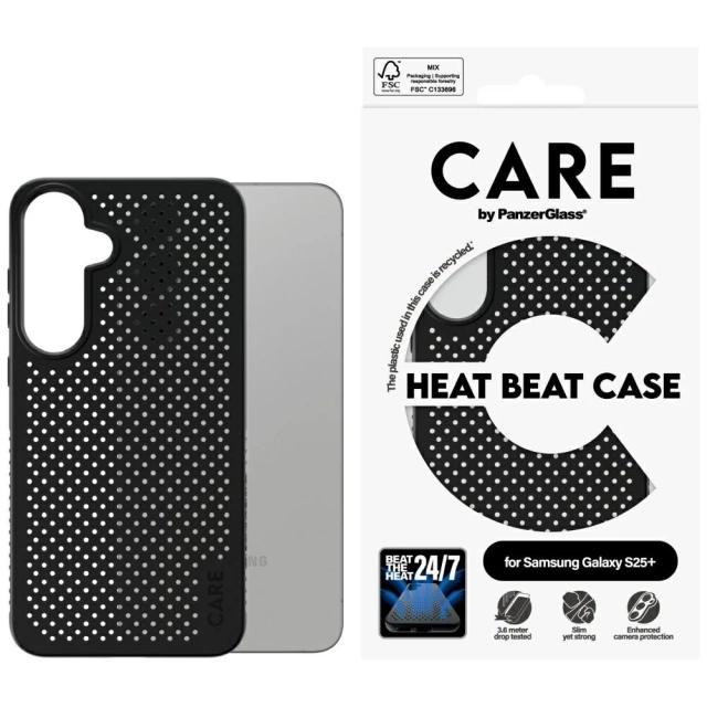 Kryt CARE pro Samsung Galaxy S25 od PanzerGlass Feature Case Ekologický černý