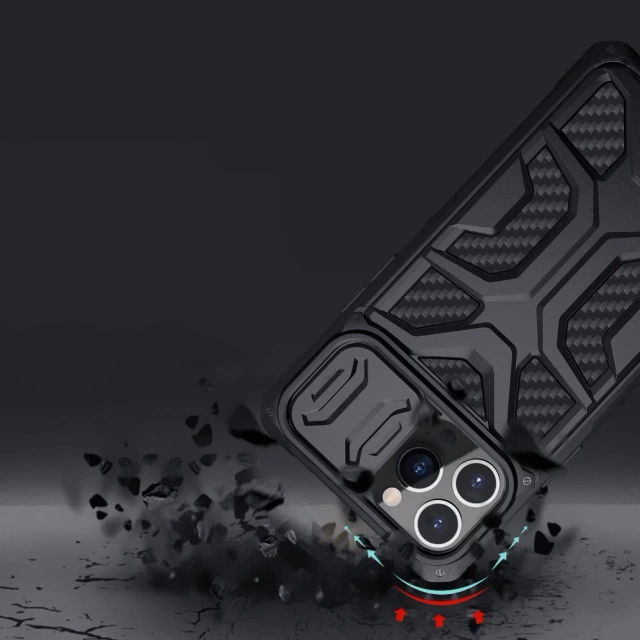 Pancierový kryt Nillkin Adventruer Case pre iPhone 13 Pro s krytom fotoaparátu červenej farby