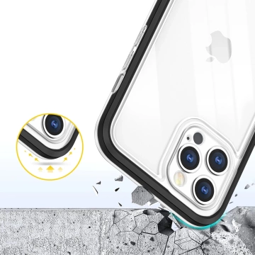 Прозорий чохол 3в1 для iPhone 12 Pro Max case gel cover with frame black
