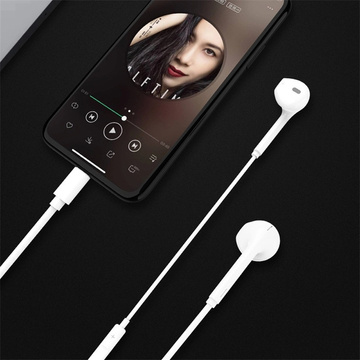 Słuchawki przewodowe douszne Vega USB-C Type C NEW CHIP Białe