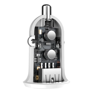 Baseus Grain Pro nabíjačka do auta 2x USB 4,8 A biela (CCALLP-02)