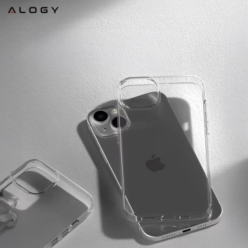 Armored Alogy Hybrid Case with Camera Cover for Apple iPhone 13 Transparent