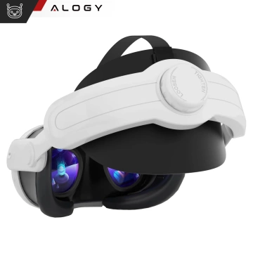 Regulowana Opaska Pasek wymienny do Meta Quest 3 Alogy Elite Strap Biały + Silikonowa nakładka na twarz