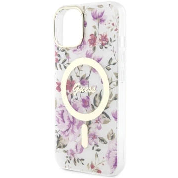 Pevné puzdro Etui Guess GUHMP14SHCFWST na iPhone 14 6,1" Flower MagSafe