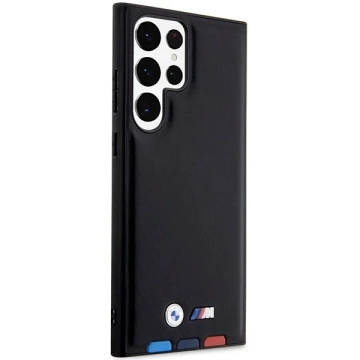 Чохол BMW BMHCS23L22PTDK для Samsung Galaxy S23 Ultra S918 Leather Stamp Tricolor чорний/чорний