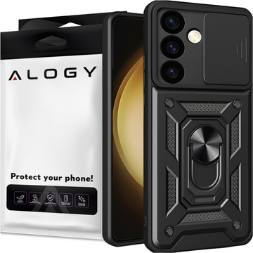 Case for Samsung Galaxy S23 FE armored Slide Case Ring housing camera protection Camshield Alogy black
