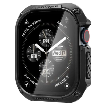 Pouzdro z tvrzeného skla Spigen Tough Armor pro Apple Watch 10 (46 mm) černé