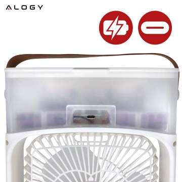 Schreibtischventilator, Standventilator, kleiner Umwälzventilator mit Clip, kabelloser Handventilator, 500 mAh, USB-C, Alogy White