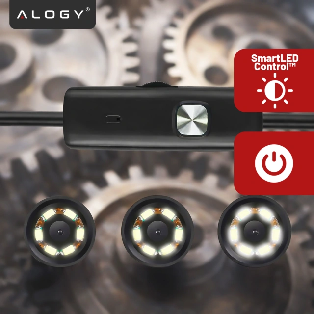 Kamera-Inspektion für Endoskopie, Micro-USB, USB-C, USB, Full HD, 5 m, 8 mm Endoskop Alogy Hard Wire