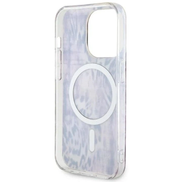 Guess GUHMP14LHLEOPWP Handyhülle für Apple iPhone 14 Pro 6.1" pink/pink Hardcase Leopard MagSafe