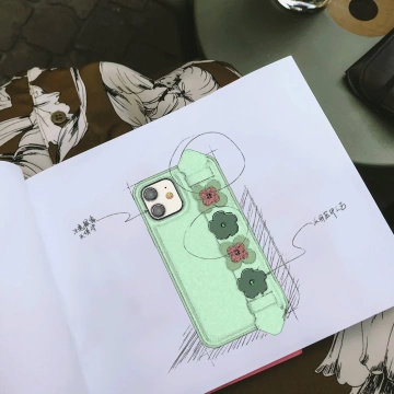 Гелевий чохол Kingxbar Sweet Series декорований оригінальними кристалами Swarovski з підставкою iPhone 12 Pro / iPhone 12 black