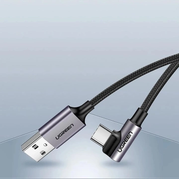 Kabel USB-A – USB-C 3A 3m Ugreen US284 70255 Kątowy Szary